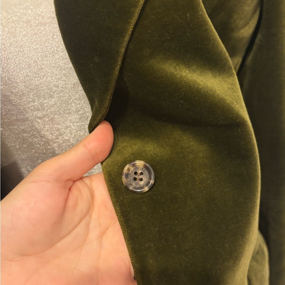 Burberry 1990’s RARE Green/Brown Velvet Blazer Classic Suit Jacket Set - Picture 12 of 12
